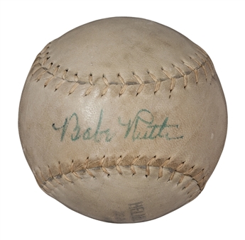 Babe Ruth Single Signed Softball (JSA)